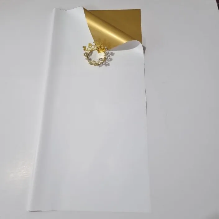 PAQUETE PAPEL COREANO BLANCO REVERSO DORADO X PAQ(20U) MATE