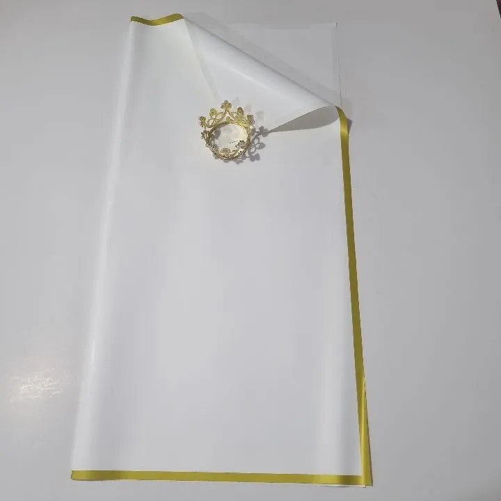 UNIDAD PAPEL COREANO BLANCO BORDE DORADO MATE