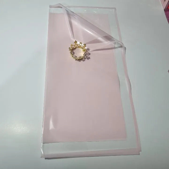 UNIDAD PAPEL COREANO ROSADO BEBÉ BORDE TRANSPARENTE TRASLÚCIDO