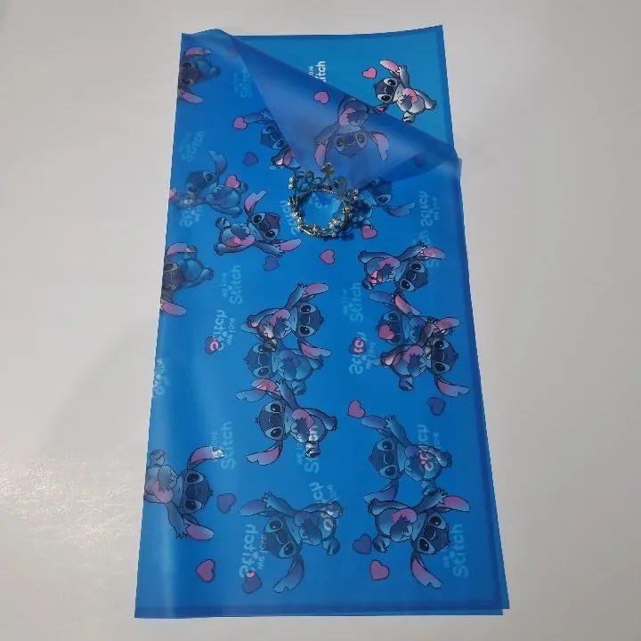 PAQUETE PAPEL COREANO STITCH AZUL TRASLUCIDO x 20U