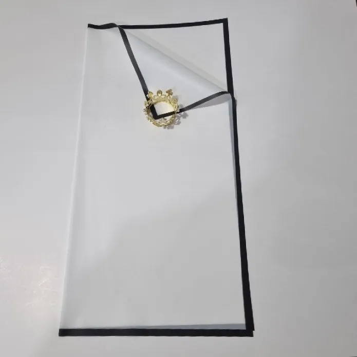 UNIDAD PAPEL COREANO BLANCO CON BORDE NEGRO TRASLÚCIDO