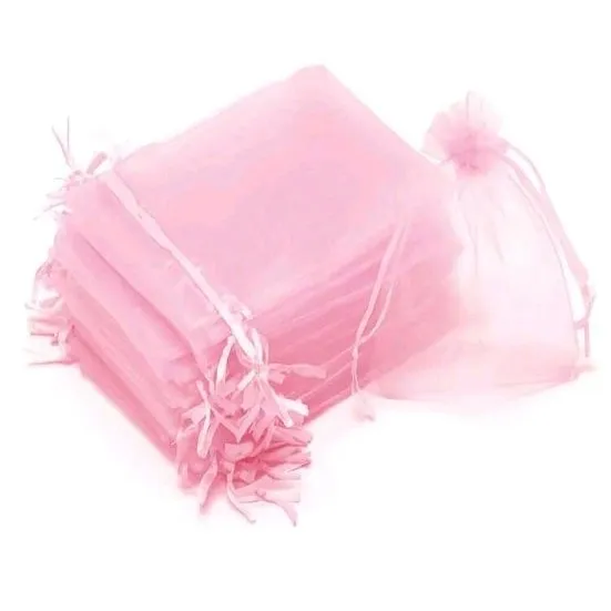 BOLSA ORGANZA ROSADO 12CM X 9CM
