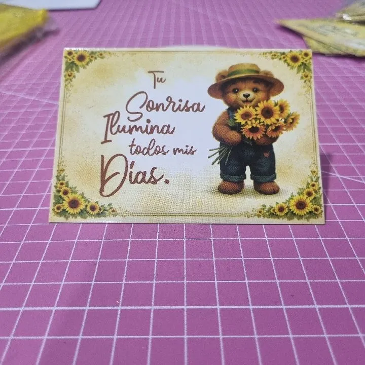 TARJETA FLORES AMARILLAS MOD KY9 10X8CM