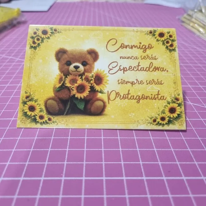 TARJETA FLORES AMARILLAS MOD NH3 10X8CM