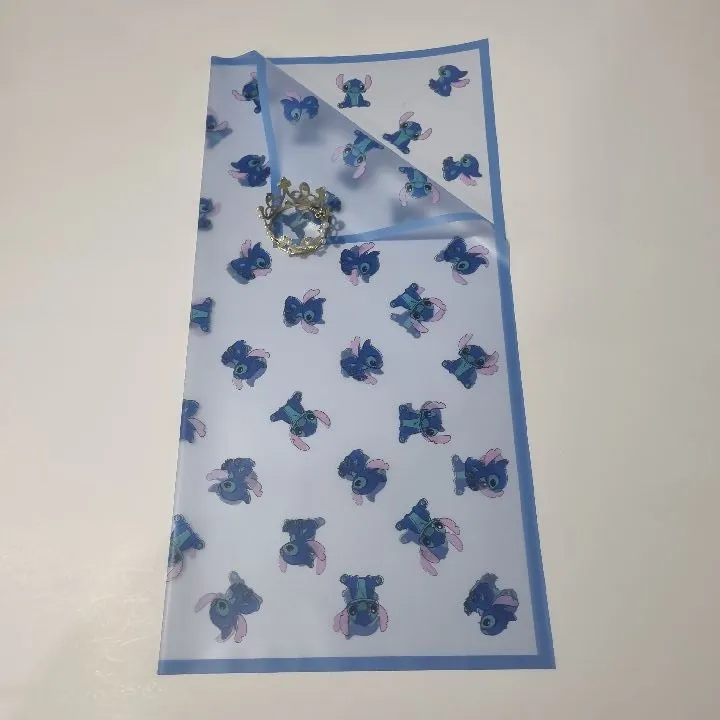 UNIDAD PAPEL COREANO STITCH AZUL CLARO TRASLÚCIDO