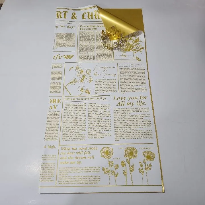 PAQUETE PAPEL COREANO PERIÓDICO DORADO X PAQ(20U) MATE