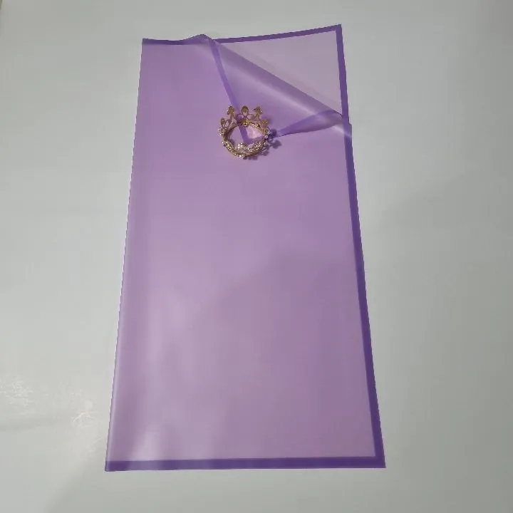 UNIDAD PAPEL COREANO MORADO CON BORDE MORADO TRASLÚCIDO