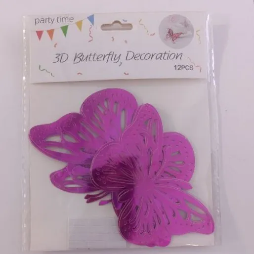 MARIPOSA FUCSIA X 12 PCS