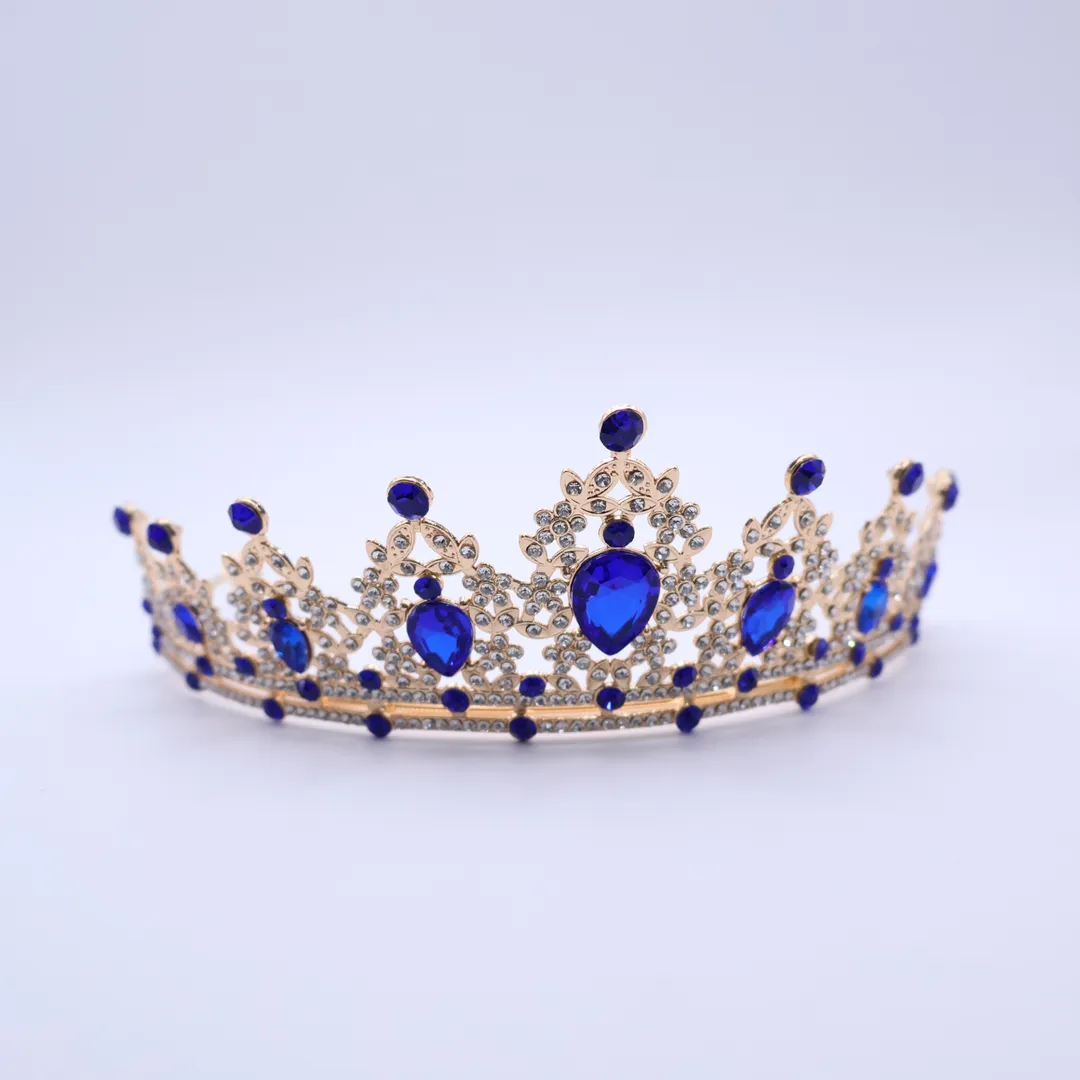TIARA DORADA CON AZUL 4124