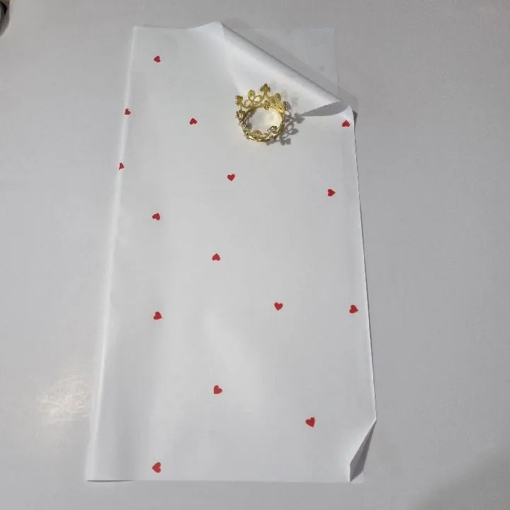 PAQUETE PAPEL COREANO BLANCO CORAZON ROJO X PAQ(20U) MATE