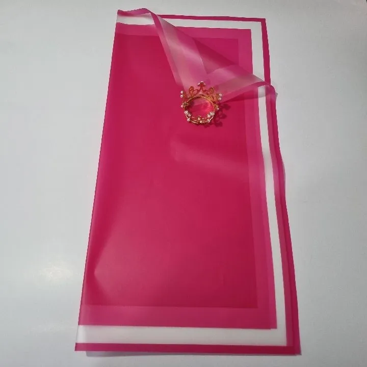 UNIDAD PAPEL COREANO FUCSIA BORDE BLANCO TRASLÚCIDO