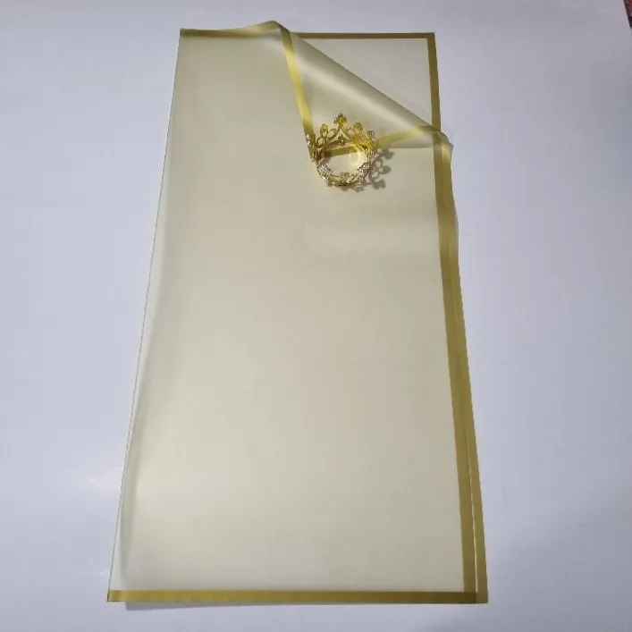 UNIDAD PAPEL COREANO DORADO BORDE DORADO TRASLÚCIDO