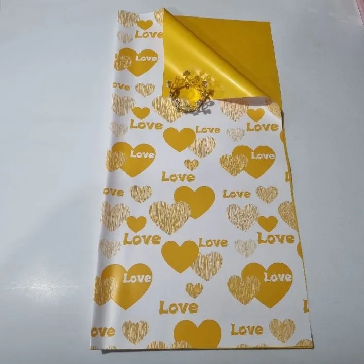 UNIDAD PAPEL COREANO CORAZON AMARILLO REVERSO AMARILLO MATE