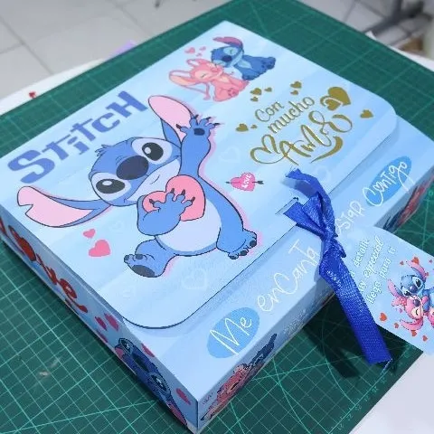 CAJA STITCH CON MUCHO AMOR 28X8X24CM