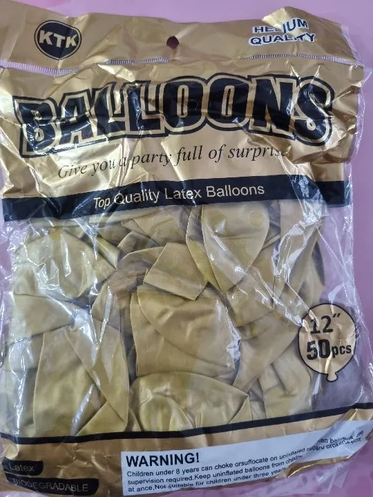 GLOBO CROMADO  DORADO #12 (50 UNIDADES)