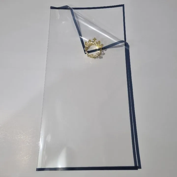 UNIDAD PAPEL COREANO TRANSPARENTE BORDE AZUL ACERO