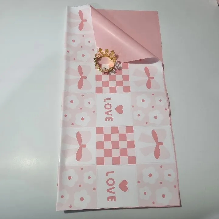 UNIDAD PAPEL COREANO LAZO ROSADO MATE