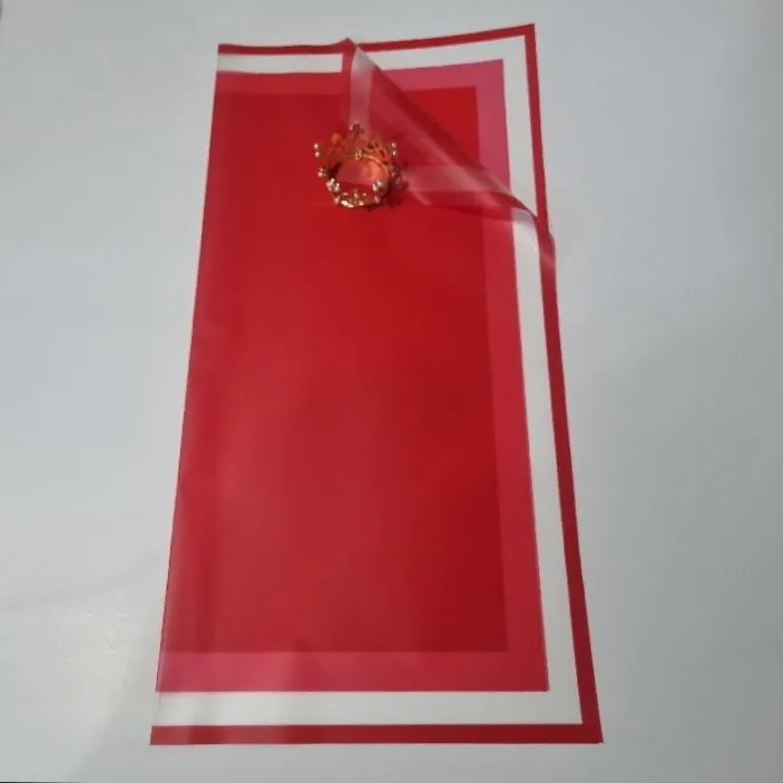 UNIDAD PAPEL COREANO ROJO BORDE BLANCO TRASLUCIDO