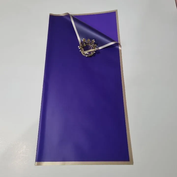 UNIDAD PAPEL COREANO MORADO BORDE DORADO TRASLÚCIDO