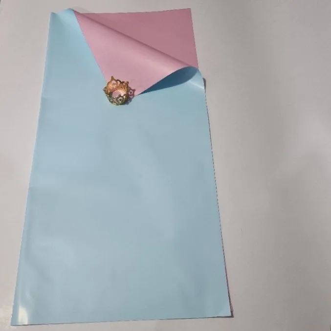 UNIDAD PAPEL COREANO CELESTE REVERSO ROSADO OSCURO MATE