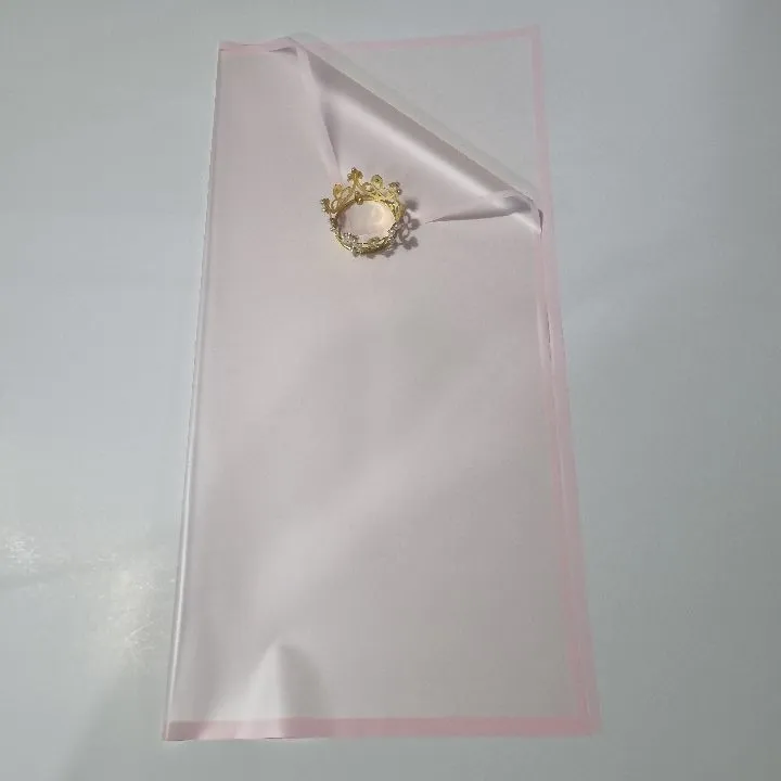 UNIDAD PAPEL COREANO ROSADO BEBÉ BORDE ROSADO TRASLÚCIDO