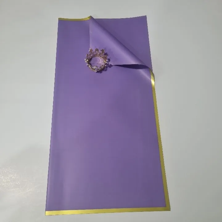 UNIDAD PAPEL COREANO LILA CON BORDE DORADO MATE