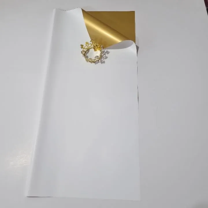 UNIDAD PAPEL COREANO BLANCO REVERSO DORADO MATE