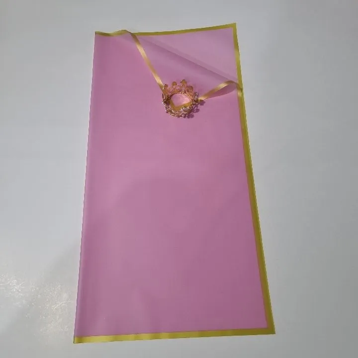UNIDAD PAPEL COREANO ROSADO CON BORDE DORADO