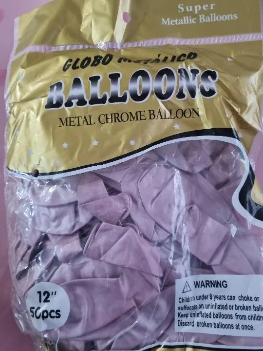 GLOBO CROMADO ROSADO NUDE #12 (50 UNIDADES)