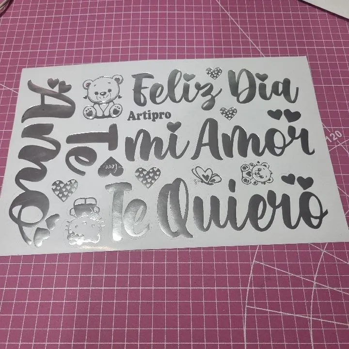 STICKER AMOR MOD67B PLATEADO