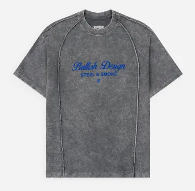 BULLISH - CAMISETA CORRUGATE LAVADA GRIS HOMBRE OVERSIZED BOXY FIT