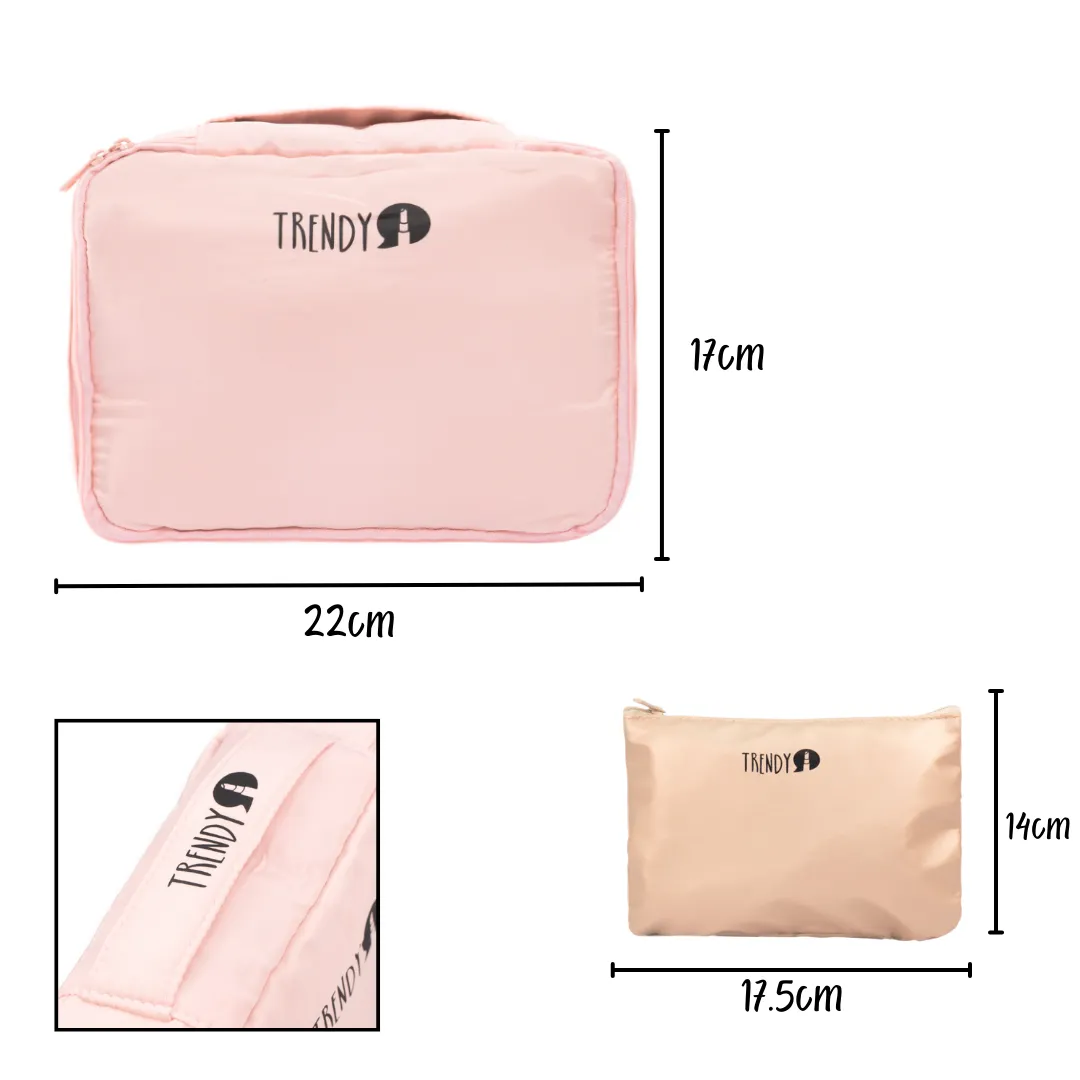 Trendy  - cosmetiquera viajera rosada trendy