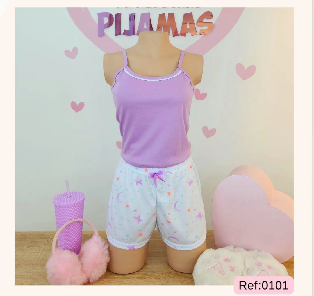 pijama short tiras ref 1001 