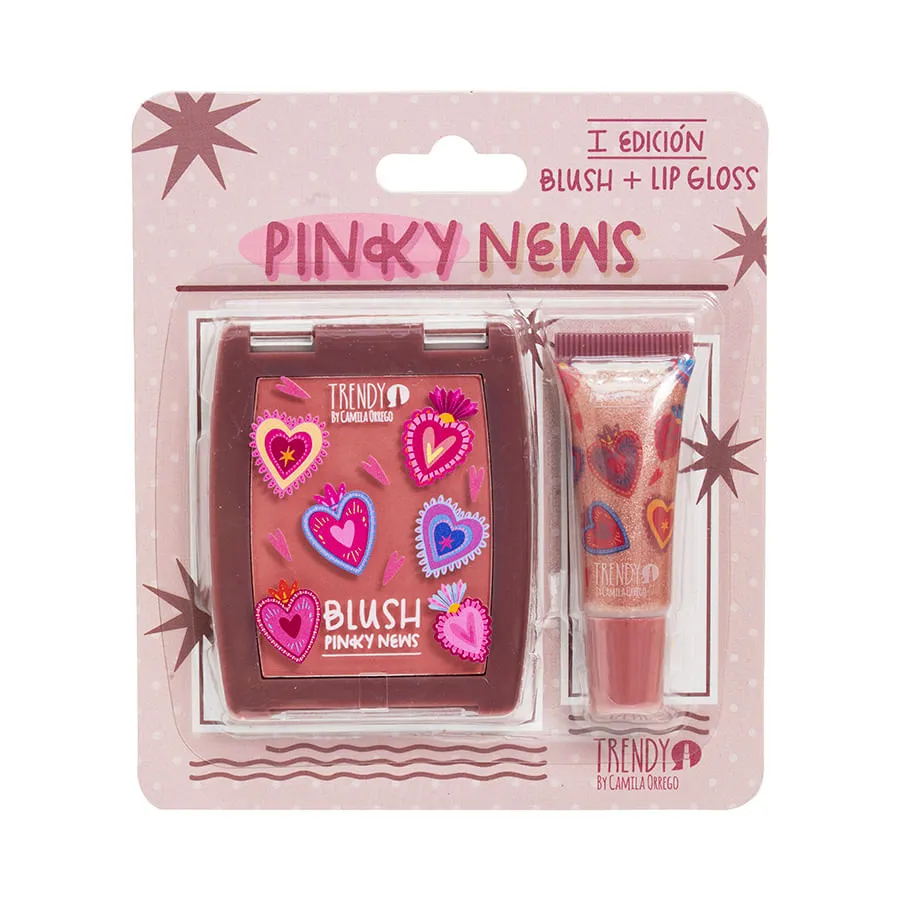 Trendy  - Kit rubor y gloss pinky news