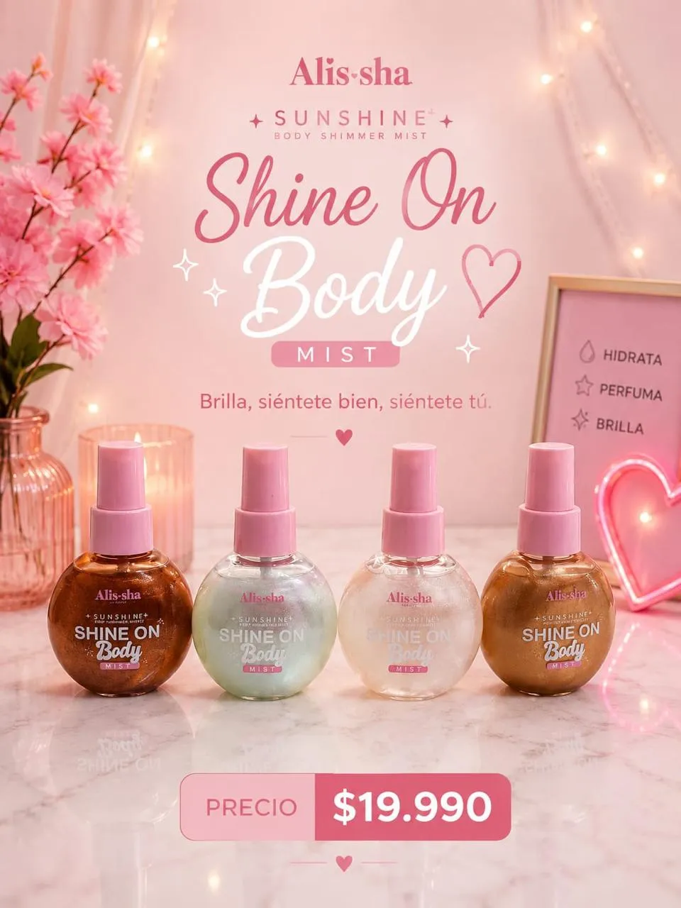 shimmer spray destellos alisha