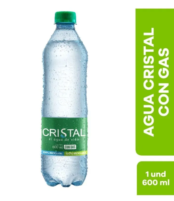 Agua Cristal Gas 600 ml