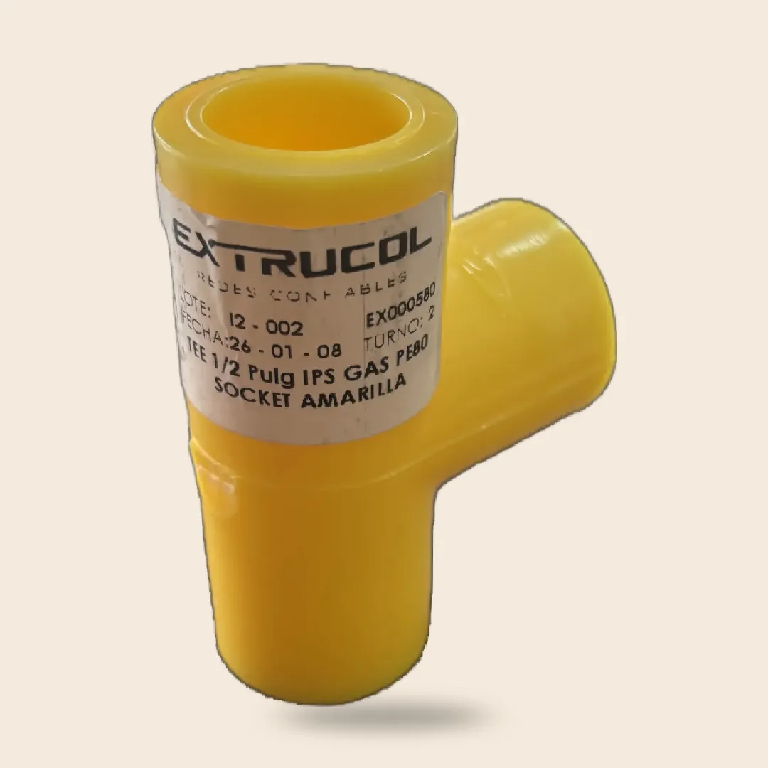 ACC TEE PE80 GAS 1/2 PULG IPS SOCKET AMARILLO