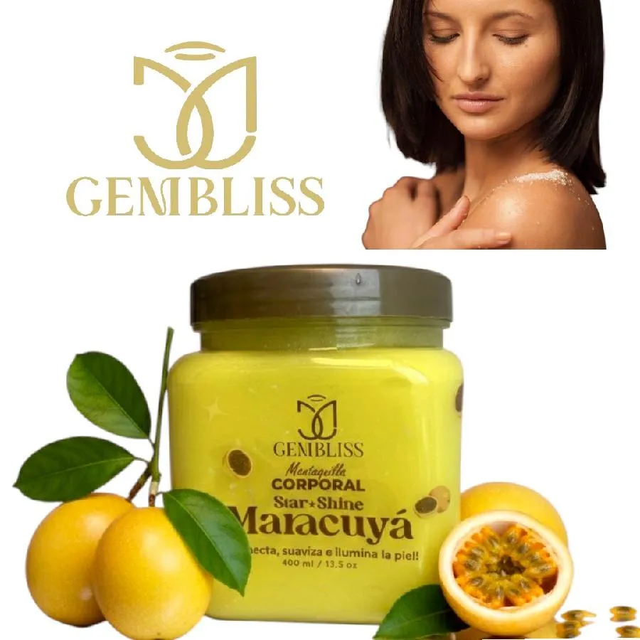 GEMBLISS - MANTEQUILLA CORPORAL CON DESTELLOS CON EXTRACTO DE MARACUYA X 400GR GEMBLISS