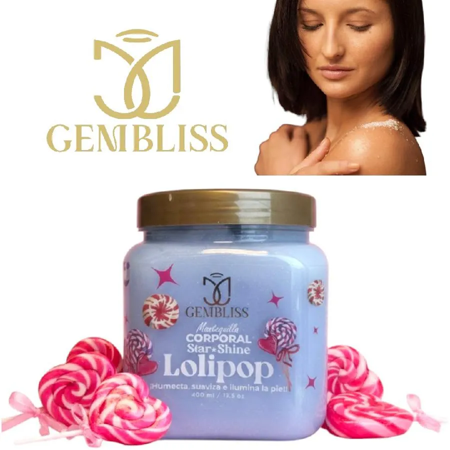  GEMBLISS - MANTEQUILLA CORPORAL CON DESTELLOS CON OLOR LOLIPOP X 400GR GEMBLISS