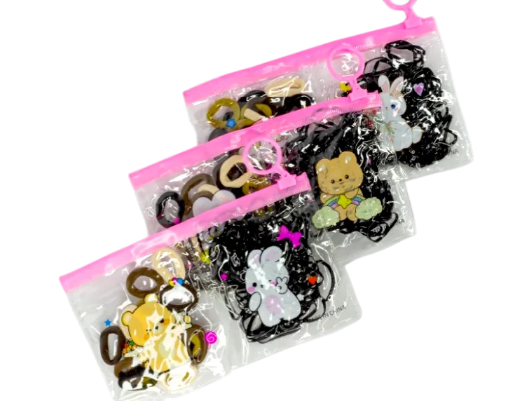 MORATTA COSMETICS - SET DE CAUCHOS Y MOÑAS EN COLORES NEUTROS SURTIDOS SA6046