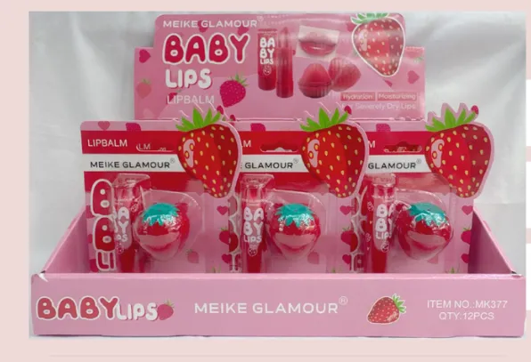 MEIKE GLAMOUR - SET DE LIM BALM + GLOSS EN FORMA DE FRESA MEIKE MK377