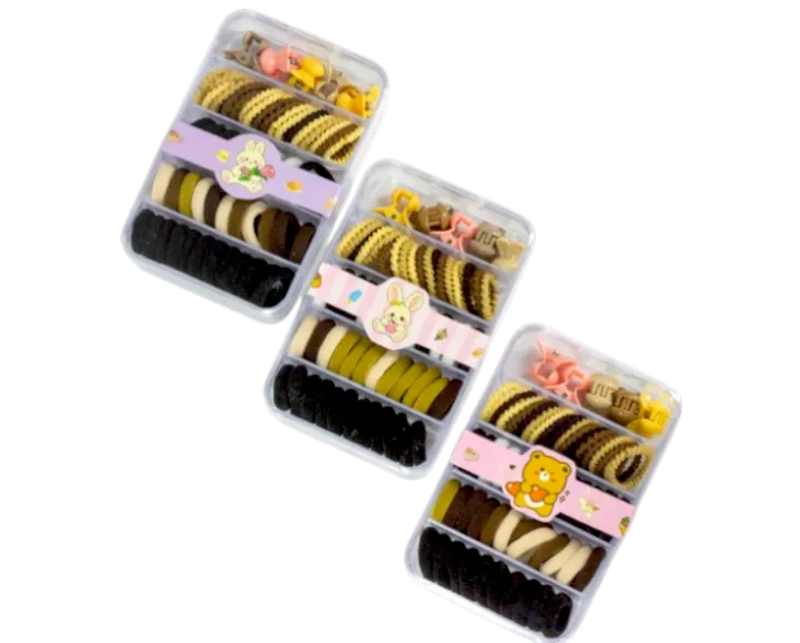 MORATTA COSMETICS - SET DE MOÑAS Y LIGAS + PINZAS EN COLORES SURTIDOS SA6043