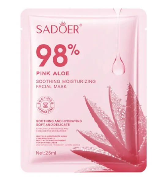 MASCARILLA EN VELO HIDRATANTE DE ALOE ROSADO SADOER SD90225