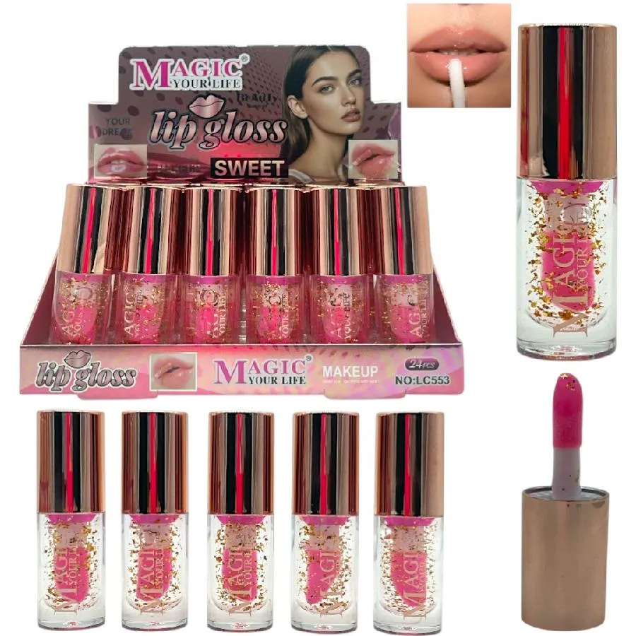 LIP GLOSS SWEET CON DESTELLOS Y APLICADOR MAXI MAGIC LC553