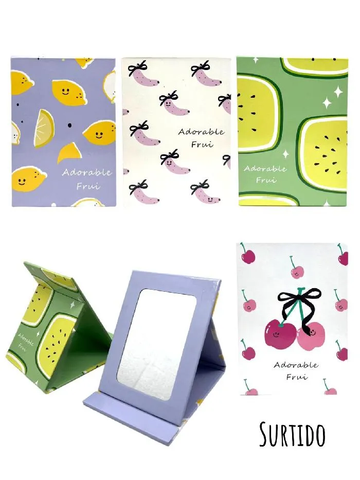 MORATTA COSMETICS - ESPEJO DE TOCADOR CON DISEÑO DE FRUTAS EN COLORES SURTIDOS REF: 107