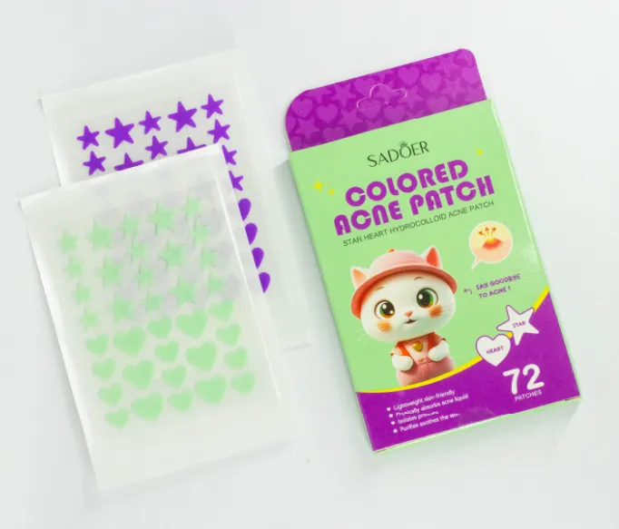SADOER - PARCHE ANTI ACNE X 72 PCS FIGURAS ESTRELLAS Y CORAZONES SADOER SD79794