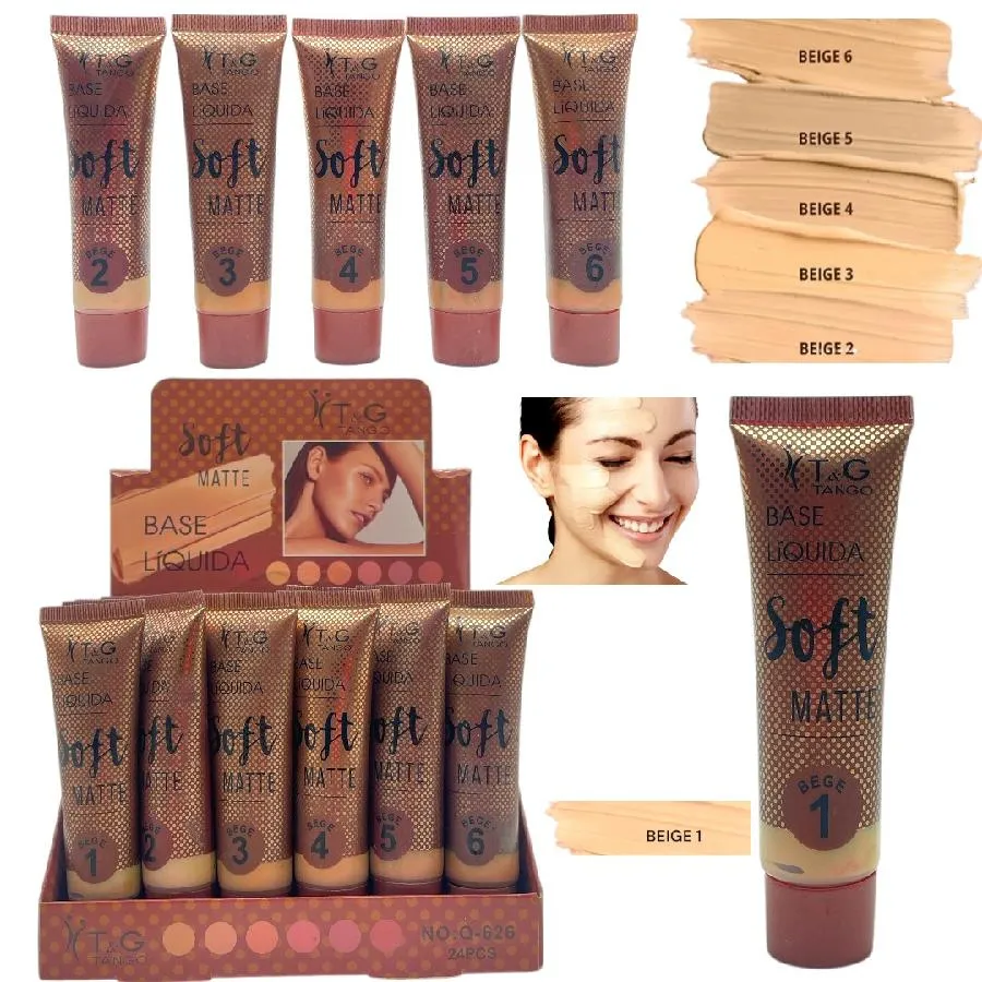 BASE LIQUIDA SOFT MATTE MEDIA COBERTURA TONOS SURTIDOS Q-626