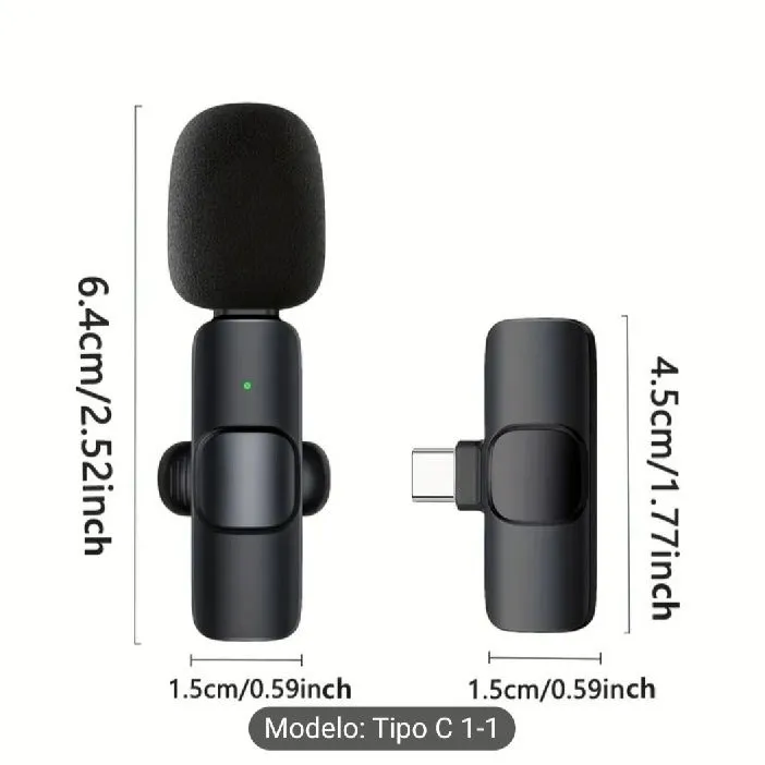 CLEVER - MICROFONO INALAMBRICO CON CARGA USB PERFECTO PARA VIDEOS