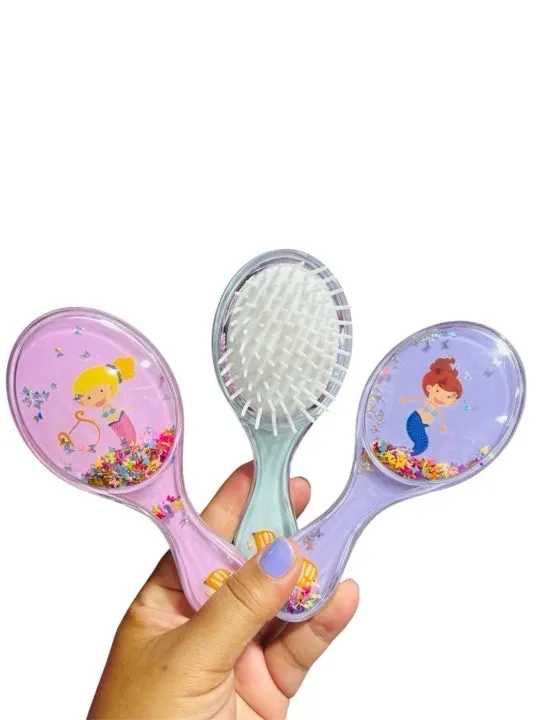 CEPILLO DESENREDANTE PEQUEÑO VERSION SIRENAS CON GLITTER 