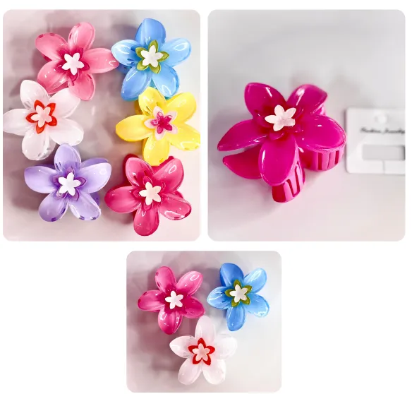 GANCHO CAIMAN CON DISEÑO DE FLOR EN COLORES SURTIDOS 29FC017